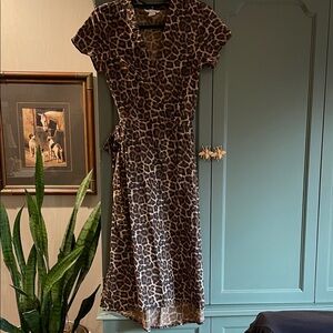 H & M Leopard Wrap Dress Size 2